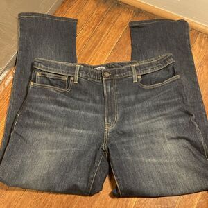 Lands' End Mens 38 Blue Jeans Square Rigger Traditional Fit Straight Denim NEW